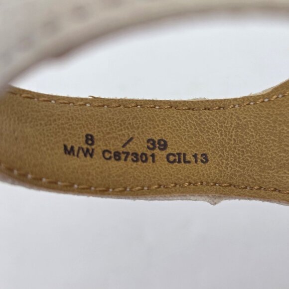 B.O.C by Born Strappy Cork Wedge Sandals White Size 8